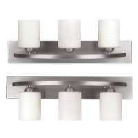 Bathroom Vanity Lamp Brushed Nickel Wall Mounted Vanity Lighting Fixture with White Glass Shade