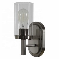 Fully Hotel Indoor Wall Light Cheap Wholesale Glass Lamp Bracket Brushed Nickel Wall Sconce For Home