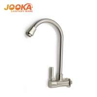 Classic single handle wall mounted brushed kitchen faucet