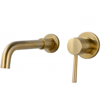 kaiping Brushed gold brass wall mounted wash bathroom wall mount basin mixer taps faucet bathroom tapwares