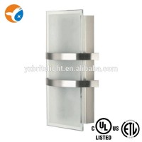 8.66inch Frosted Glass Brushed Nickel 1*E26 60W/LED 10W Wall Sconce with ETL UL listed