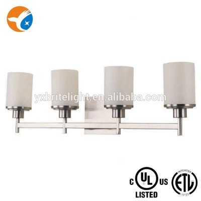 3/4 Lights Frosted Linen Glass Brushed Nickel 3/4*GU24 13W/LED 15/20W Vanity light with ETL UL certification