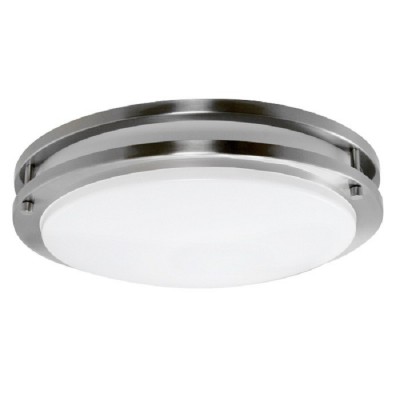 12inch Modern Round Brushed Nickel LED Ceiling Mount Light Fixture living room bedroom