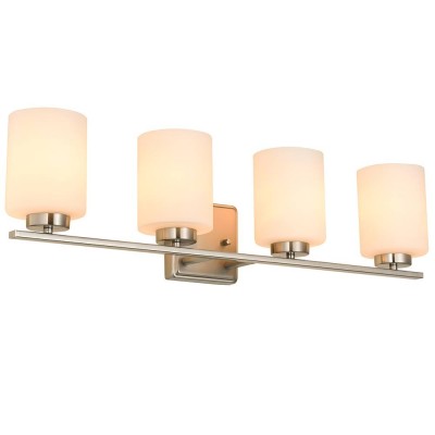 Nickel Vanity lamp IP44 4-Lights Cylinder Bathroom Wall Lamp SconceCylinder Bathroom Wall Lamp