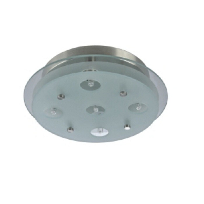 12.6inch Frosted Glass Brushed Nickel 5*G9 40W Ceiling light with UL certification