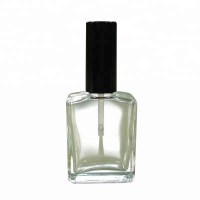 0.5oz Flat Square Clear Glass Nail Paint Polish Bottle