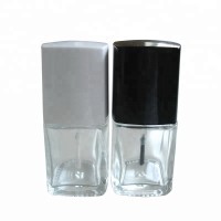 15ml Square Clear Glass Nail Polish Bottle with Square Cap